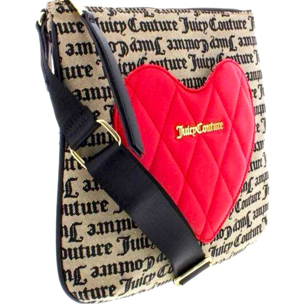 Juicy Couture Heartbreaker Canvas Logo adjustable Crossbody Y2K bag HART ❤️